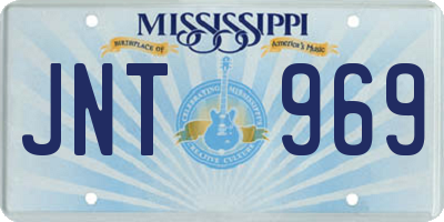 MS license plate JNT969