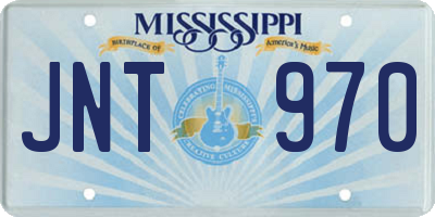 MS license plate JNT970