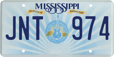 MS license plate JNT974