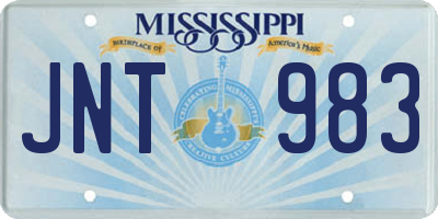 MS license plate JNT983