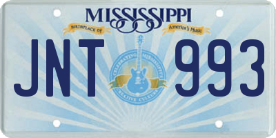 MS license plate JNT993