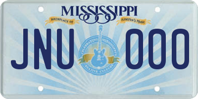 MS license plate JNU000