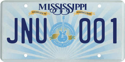MS license plate JNU001