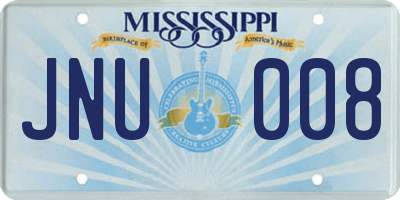 MS license plate JNU008