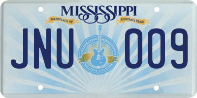 MS license plate JNU009