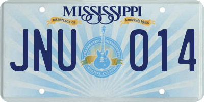 MS license plate JNU014