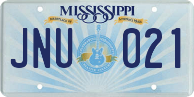 MS license plate JNU021