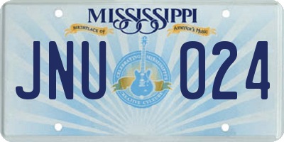 MS license plate JNU024