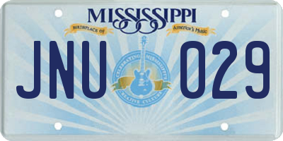 MS license plate JNU029