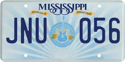 MS license plate JNU056
