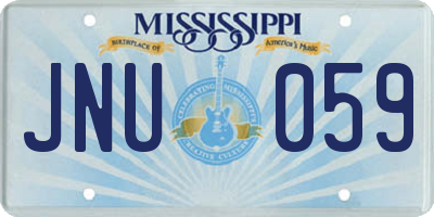 MS license plate JNU059
