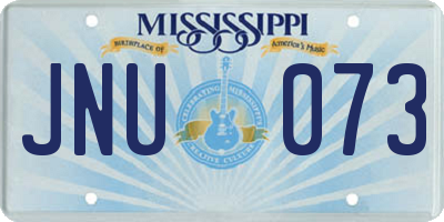 MS license plate JNU073