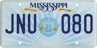 MS license plate JNU080