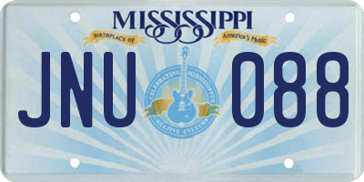 MS license plate JNU088