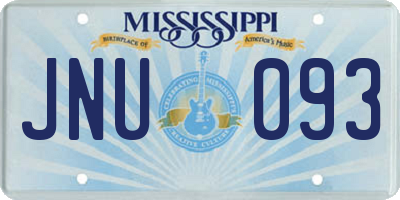 MS license plate JNU093