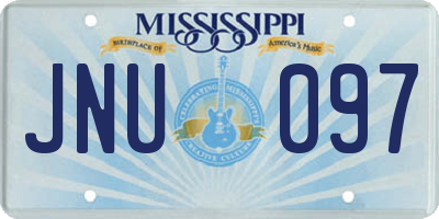 MS license plate JNU097