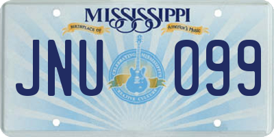 MS license plate JNU099