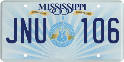 MS license plate JNU106