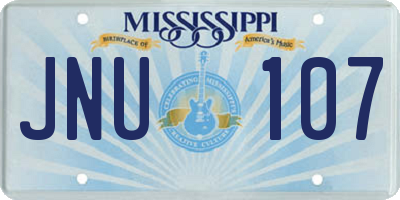 MS license plate JNU107