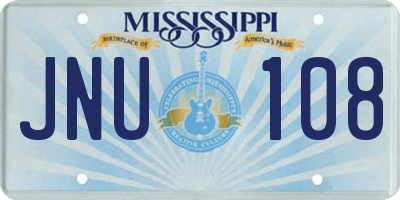 MS license plate JNU108
