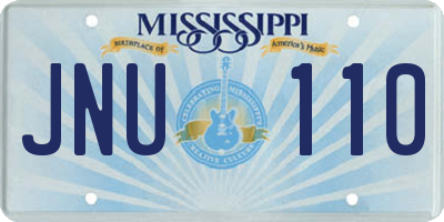MS license plate JNU110