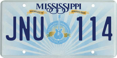 MS license plate JNU114