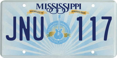 MS license plate JNU117