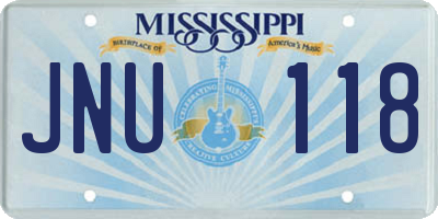 MS license plate JNU118