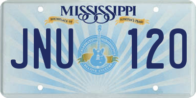 MS license plate JNU120