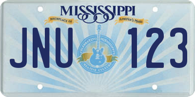 MS license plate JNU123