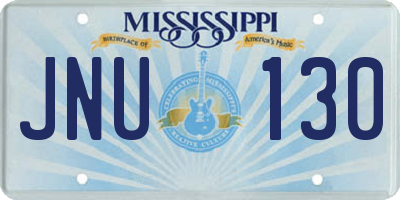 MS license plate JNU130