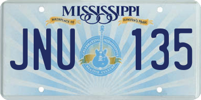 MS license plate JNU135