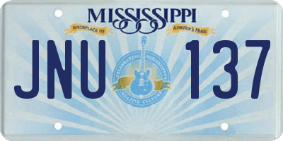 MS license plate JNU137