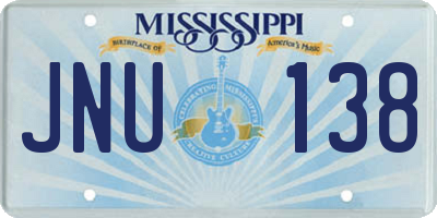 MS license plate JNU138