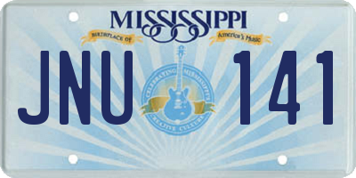 MS license plate JNU141