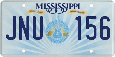 MS license plate JNU156