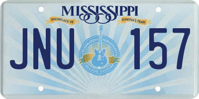 MS license plate JNU157
