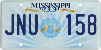 MS license plate JNU158