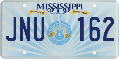 MS license plate JNU162