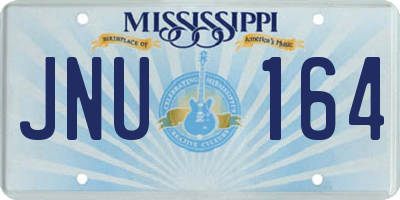MS license plate JNU164