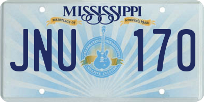 MS license plate JNU170