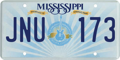 MS license plate JNU173