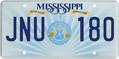 MS license plate JNU180