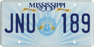 MS license plate JNU189