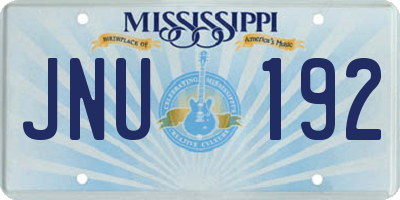 MS license plate JNU192