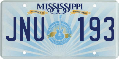 MS license plate JNU193