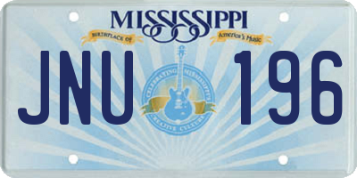 MS license plate JNU196