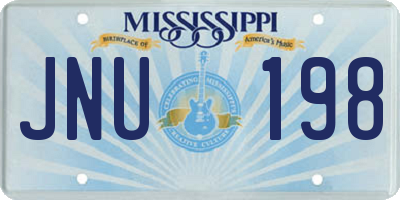 MS license plate JNU198