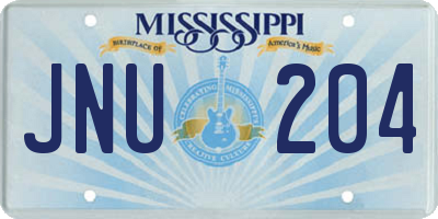 MS license plate JNU204