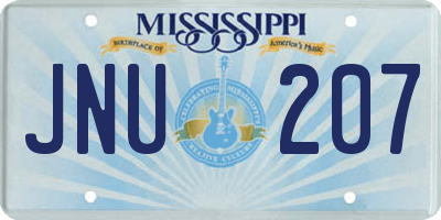 MS license plate JNU207
